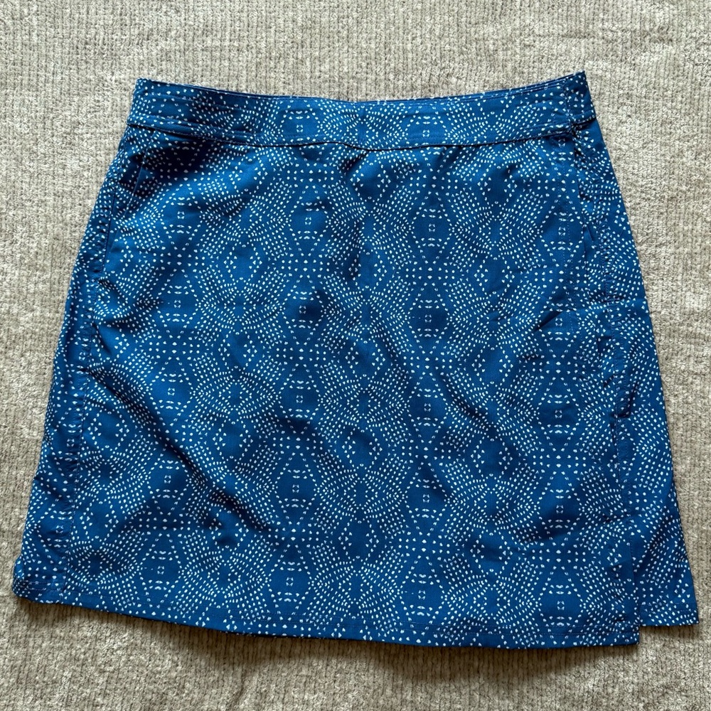 RipSkirt Blue Geometric Wrap Skirt Size‎ L Travel Beach Adventure Skirt